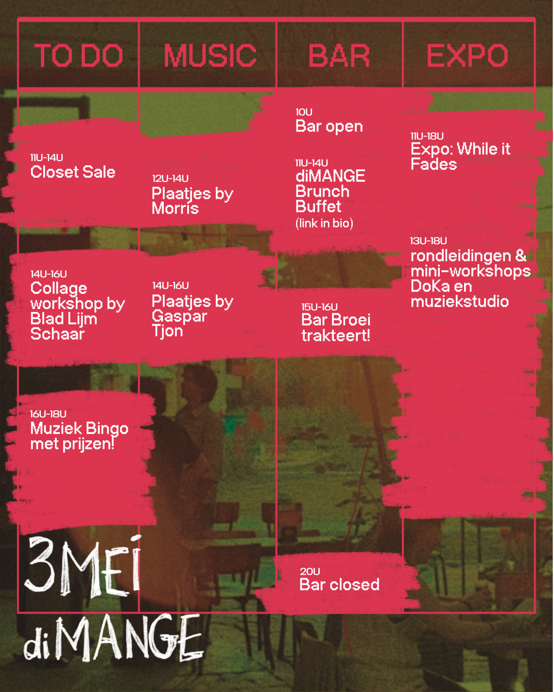 OPENINGSWEEKEND 3 MEI: diMANGE
